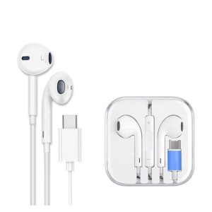 1.2m Type-c Plug Headset Semi-in-ear Three-button Intelligent Wired Control Mobile Phone Stereo Bass Headset, With High Sensitivity Microphone White  |   Wired Earphones Earphones & Speakers White