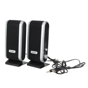 2 Pcs USB Power Computer Speakers  |   Stereo Speakers Earphones & Speakers Black