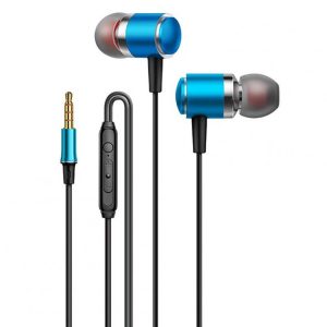 3.5mm in Ear Headset Bass Music Earphones Wire-controlled Smart Calling Headphones with Microphone for Android V2 Blue  |   Wired Earphones Earphones & Speakers Blue