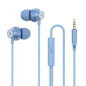 3.5mm In-ear Wire-controlled Earphone Copper Driver Hifi Subwoofer Music Headset Comfortable Sport Headphones blue  |   Wired Earphones Earphones & Speakers Blue