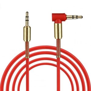 3.5mm Jack Audio Cable TPE Male to Male 90° Aux Cable 1m/3.28 inch red  |   Wired Earphones Earphones & Speakers Red