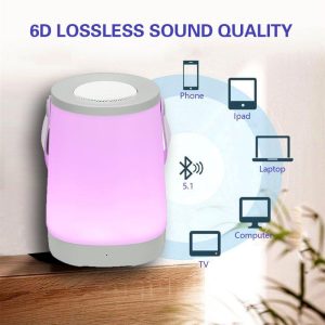 3w 4.2v Multi-functional Portable Night Light Colorful Bluetooth-compatible Lamps with Radio Function Grey  |   Stereo Speakers Earphones & Speakers Grey