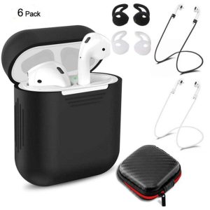 6 Pcs/Set Protective Cover for AirPods Black  |   Earphones Accessories Earphones & Speakers Black