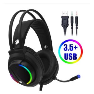 7.1 Head-mounted Headphones Surround Sound Usb 3.5 Mm with Cable and Optical Rgb for Tablet / Pc /xbox / Ps4 3.5MM+USB interface  |   Gaming Headsets Earphones & Speakers 3.5MM+USB interface