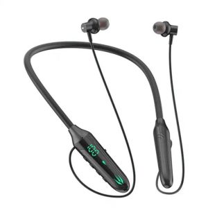 716 Lighting In-Ear Headphones Neckband Earbuds LED Power Display Headset For Running Cycling Hiking Driving black  |   Sports Headphones Earphones & Speakers Black