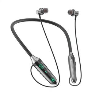 716 Lighting In-Ear Headphones Neckband Earbuds LED Power Display Headset For Running Cycling Hiking Driving grey  |   Sports Headphones Earphones & Speakers Grey