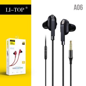 A06 Dual-speaker Mobile Phone  Headset, Wired Headphones, Noise Cancelling Stereo In-ear Earphone With Mic 3.5mm Jack Universal Earpods black  |   Wired Earphones Earphones & Speakers Black