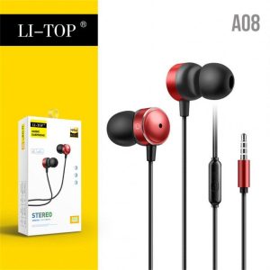 A08 In-ear Wired Headset Hifi Bass Tuning Calling Music Headphone Wire-controlled Microphone Gaming Earplugs Red  |   Wired Earphones Earphones & Speakers Red