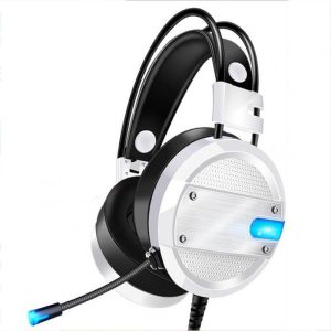 A10 Gaming Headset with Microphone Professional Wired Gaming Bass Over-Ear Headphones with Mic 3.5mm white + blue light  |   Gaming Headsets Earphones & Speakers Gaming Headsets