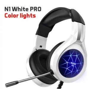 Adjustable  Headset Surround Sound Stereo Noise Cancelling Over Ear Headphones Wired Gaming Headset With Microphone White  |   Gaming Headsets Earphones & Speakers Gaming Headsets