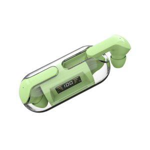 B39 Wireless Earbuds with Built in Mic Transparent Charging Case LED Display Waterproof Headphones Green  |   Bluetooth Earphones Bluetooth Earphones Bluetooth Earphones