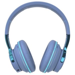 Bluetooth-compatible Headset RGB Bass Stereo Retractable Folding Design Wireless Headset Blue  |   Over-ear Headphones Earphones & Speakers Blue