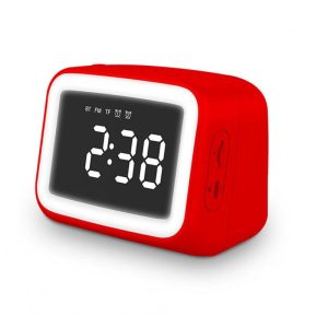 Bluetooth Speaker HD Mirror Display Led Digital Smart Alarm Clock Night Light Card FM Audio Player red  |   Stereo Speakers Earphones & Speakers Red