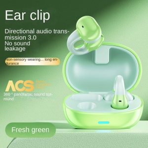 Bone Conduction Bluetooth 5.3 Headphones Wireless Ear Clip Sports Earphones with Noise Reduction Mic Green  |   Bluetooth Earphones Bluetooth Earphones Bluetooth Earphones