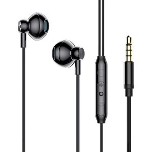 C71 Metal Semi-in-ear Earphone Wire Control Hifi Noise Reduction Earbuds With Microphone Universal K Song Game Live Headset black  |   Wired Earphones Earphones & Speakers Black