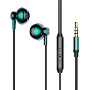 C71 Metal Semi-in-ear Earphone Wire Control Hifi Noise Reduction Earbuds With Microphone Universal K Song Game Live Headset green  |   Wired Earphones Earphones & Speakers Green