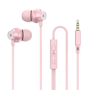 Copper Driver Hifi Sports Headphones 3.5mm In-ear Earphone Ergonomic Bass Music Earbuds For Phones Tablets pink  |   Wired Earphones Earphones & Speakers Pink