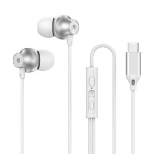 Copper Driver Hifi Sports Headphones In-ear Type-c Wire-controlled Earphones Bass Music Headset for MP3 Phone White  |   Wired Earphones Earphones & Speakers White