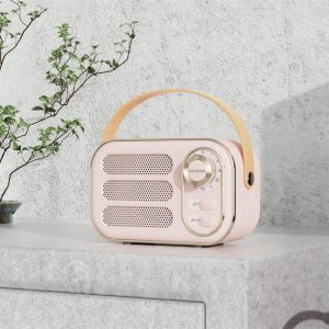 Dw13 Retro Bluetooth-compatible Speaker Classical Travel Music Player Wireless Portable Speakers Decoration Gifts pink  |   Stereo Speakers Earphones & Speakers Pink