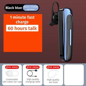 E03 Smart Wireless  In-ear  Earphones Mobile Phone Universal Driving Business Mini Bluetooth Headset Black blue  |   Bluetooth Earphones Bluetooth Earphones Black + blue