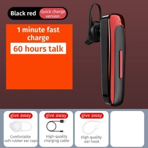 E03 Smart Wireless  In-ear  Earphones Mobile Phone Universal Driving Business Mini Bluetooth Headset Black red  |   Bluetooth Earphones Bluetooth Earphones Black red