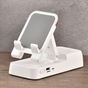 Folding Portable Ultra High-definition Mobile Phone Holder Stand Screen  Magnifier Long-lasting Battery Life Bluetooth-compatible Speakers F18 white  |   Stereo Speakers Earphones & Speakers F18 white