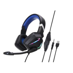 G20 Dynamic Rgb Dual Streamer Wired  Headset Noise Reduction Microphone Stereo Ergonomic Head-mounted Gaming Computer Earphone Dark blue  |   Gaming Headsets Earphones & Speakers Dark blue