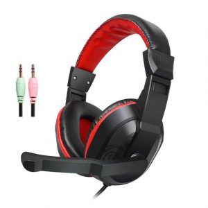 Gaming Headset With Microphone Stereo Sound Soft Earmuff Wired Headphone For Computer Laptops Smartphones black  |   Gaming Headsets Earphones & Speakers Black