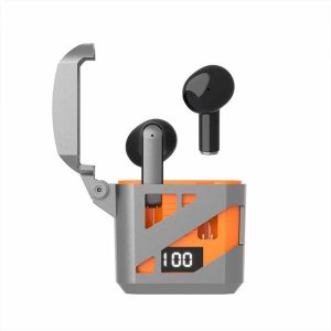 GT02 Wireless Earphones Noise Canceling Headphones Cool Mechanical Style Charging Case Earbuds Ultra Long Playtime Earphones orange color  |   Bluetooth Earphones Bluetooth Earphones Bluetooth Earphones