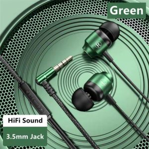 Headphones Wired Built-in Call Control Clear Audio In-Ear Earbuds For Most 3.5mm Plug Devices Green 3.5MM  |   Wired Earphones Earphones & Speakers Green 3.5MM