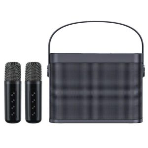 Home Mini Karaoke Speaker Kit Wireless Bluetooth-compatible Dual Microphone Speaker Small Audio Ktv Set Black  |   Stereo Speakers Earphones & Speakers Black