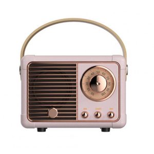 Hw11 Bluetooth-compatible Speaker Portable Classical Retro Mini Audio Card Radio Wireless Travel Music Player pink  |   Stereo Speakers Earphones & Speakers Pink