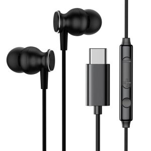 In-Ear Headphones HiFi Stereo Sound Type-C Connection Earphones Comfortable Ear Wired HD Calling Earbuds Multi-function Button Control For Smart Phones Tablet Laptop black  |   Wired Earphones Earphones & Speakers Black