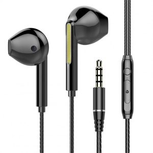 In-ear Wired  Headsets With Microphone Low-latency Noise Cancelling Heavy Bass Wire Control Game Phone Earbuds Headphones black  |   Wired Earphones Earphones & Speakers Black