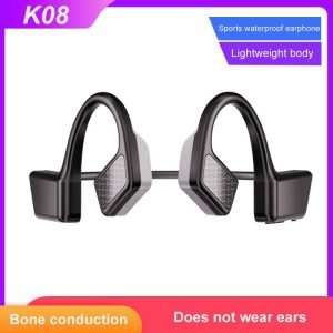 K08 Bluetooth 5.0 Headset Bone Conduction Headset Stereo True Wireless Waterproof Sports Headset Black  |   Sports Headphones Earphones & Speakers Black