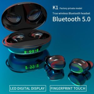 K1 Touch Bluetooth Headset 5.0 Wireless Binaural In-ear Earbuds With Power Display Bluetooth Headset Black  |   Bluetooth Earphones Bluetooth Earphones Black