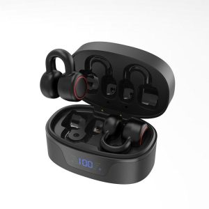 K24 Wireless Earbuds Ultra Long Playtime Earphones With LED Digital Display Charging Case Earbuds Clear Calling Open Ear Headphones For Smart Phone Computer Laptop Tablet black  |   Bluetooth Earphones Bluetooth Earphones Black