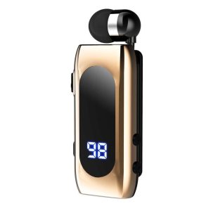 K55 Bluetooth-compatible Headset Lavalier Retractable Cable V5.2 Smart In-ear Single Sports Earphone With Led Digital Display gold  |   Sports Headphones Earphones & Speakers Gold