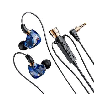 KT02 3.5mm Earbuds In-Ear Headphones With Microphone Bass HiFi Earphones For Streaming Karaoke Earbuds Blue 1.2 meters  |   Wired Earphones Earphones & Speakers Blue 1.2 meters