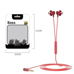 L-shaped 3.5mm Headphones 90 Degree Right Angle Plug Stereo Bass Headset Wire Control In-ear Earbuds red  |   Wired Earphones Earphones & Speakers Red