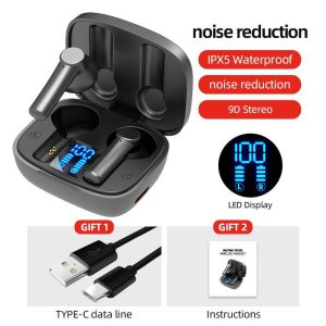 Lb-8 Bluetooth  Earphones True Wireless Headphones 5.0 Tws In-ear Earbuds Ipx5 Waterproof Earphones black  |   Bluetooth Earphones Bluetooth Earphones Black