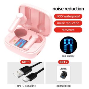 Lb-8 Bluetooth  Earphones True Wireless Headphones 5.0 Tws In-ear Earbuds Ipx5 Waterproof Earphones Pink  |   Bluetooth Earphones Bluetooth Earphones Bluetooth Earphones