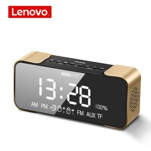 Lenovo  L022 Portable Bluetooth Wireless Speaker Led  Alarm Clock Tf Card Fm Wireless Loudspeaker Gold  |   Stereo Speakers Earphones & Speakers Gold