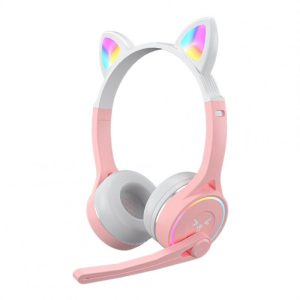 Luminous Led Cute Cat Ears Headphones Bluetooth Wireless Stereo Music Headset With Microphone Sy-t30 pink white  |   Bluetooth Earphones Bluetooth Earphones Bluetooth Earphones