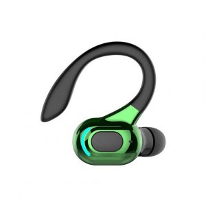 M-f8 Bluetooth-compatible 5.2 Wireless  Headphones Mini Business Ear-hook Type Hifi Subwoofer Noise Cancelling Sports Gaming Earbuds black green  |   Sports Headphones Earphones & Speakers Black green