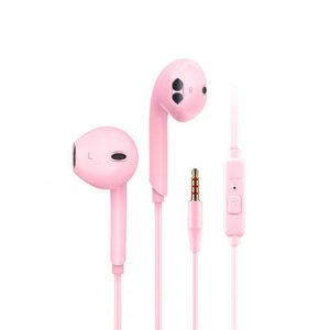 Macaron K08 Wired  Headphones, Noise Cancelling Stereo In-ear Earphone, Sport Music Headset, With Mic 3.5mm Jack Universal Earpods pink  |   Wired Earphones Earphones & Speakers Pink