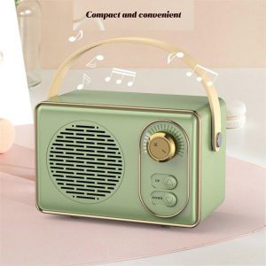 Mini Retro Bluetooth-compatible Speaker Wireless Classic Fm Radio Portable Usb Interface Travel Music Player Green  |   Stereo Speakers Earphones & Speakers Green