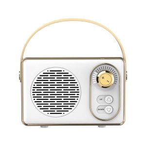 Mini Retro Bluetooth-compatible Speaker Wireless Classic Fm Radio Portable Usb Interface Travel Music Player White  |   Stereo Speakers Earphones & Speakers Stereo Speakers