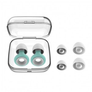 Noise Reduction Earplugs Water-proof Reusable Soft Silicone Ear Plugs With Storage Box For Showering Swimming Surfing Sleeping Learning Green and white  |   Earphones Accessories Earphones & Speakers Earphones Accessories