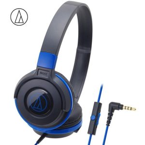 Original Audio Technica ATH-S100iS Headset Wired Control Game Headphone with Micphone Bass Music Earphone for Cellphones Computer Blue  |   Over-ear Headphones Earphones & Speakers Blue